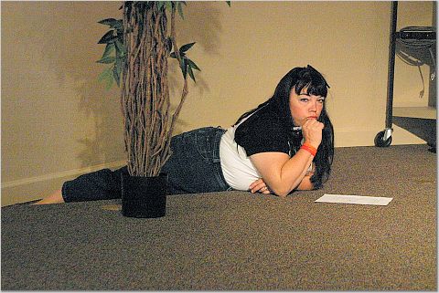 Myndy working a story